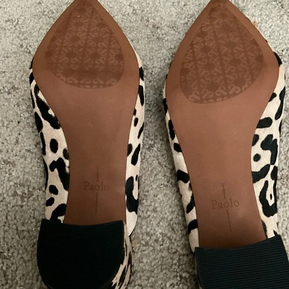 Linea Paolo Black & Cream Mules with Genuine Calf Hair - Picture 3 of 3